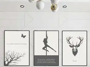 现代简约手绘黑白大树麋鹿美女舞蹈三联装饰画图片下载抽象装饰画大全现代简约装饰画编号19131364