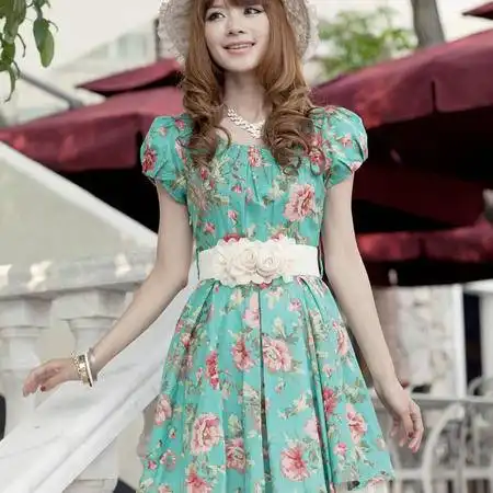 巨火龙韩版雪纺连衣裙h1668图片大全邮乐官方网站