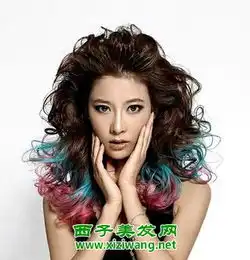 五款女生中长发挑染头发图片
