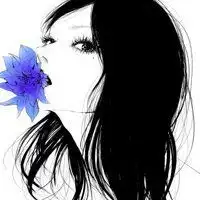 黑白头像素描长发女微信头像图片大全