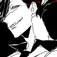 手绘黑白头像女男人