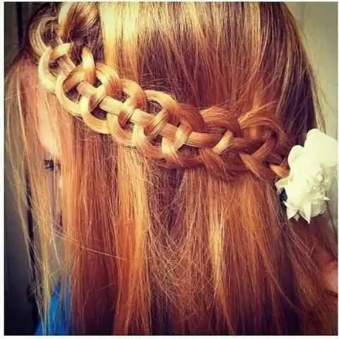 女生发色长发唯美编发