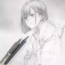 绘画欣赏自动铅笔画出来的二次元人物,唯美手绘插画