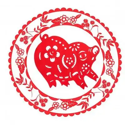 剪纸猪头像大全图片,猪年窗花剪纸图片