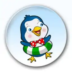 爱游泳的小企鹅创意镜子钥匙扣