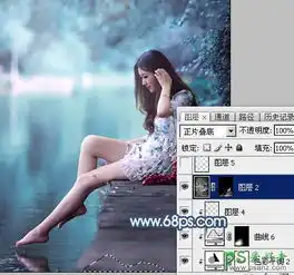 ps调色教程给未成年清纯少女写真照调出魔幻般的青蓝色效果12