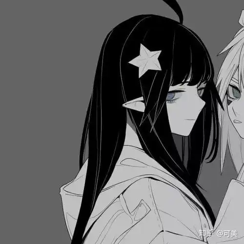 黑白漫画头像女闺蜜朦朦