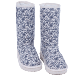 雪地靴碎花中筒女靴牛筋底百搭保暖雪地靴厂家清仓批发价格厂家图片