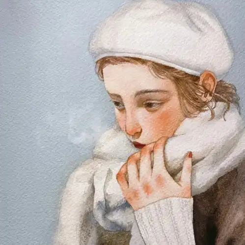 插画女生头像