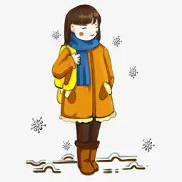 冬季下雪天背书包上学的女孩素材图片素材其他格式下载动漫人物大全