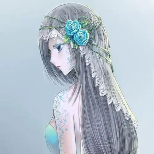 女生头像带花真人漫画