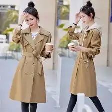 中长款风衣女2024春装新款女装韩版时尚显瘦双排扣女士春秋外套潮