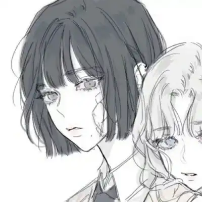 黑白漫画头像女闺蜜朦朦