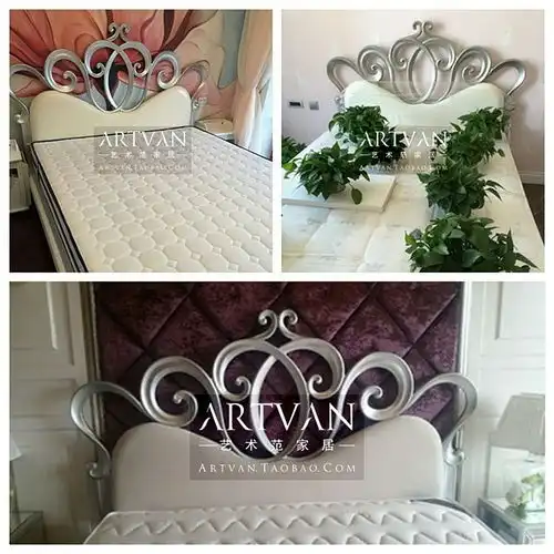 公主房设计女孩房装修田园风格惊爆艺术范家具定制法式简欧美式新古典全实木软包雕刻双人公主床