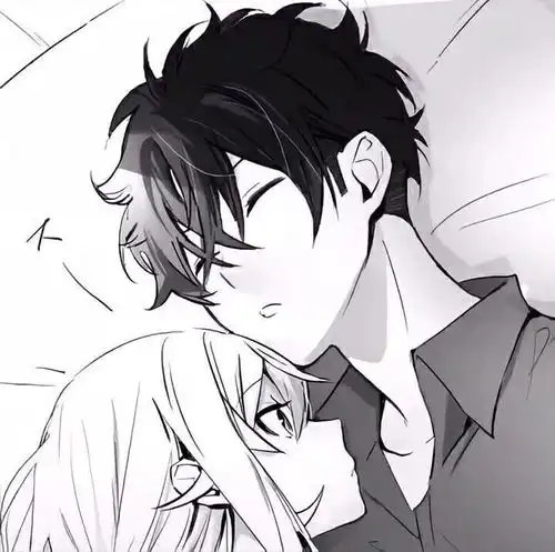 黑白日漫情侣头像