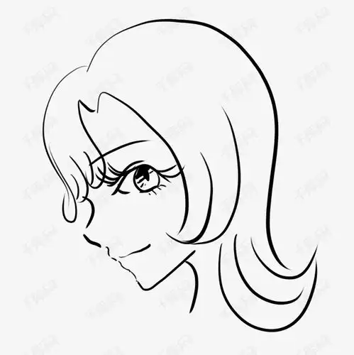 手绘黑白头像女长腿