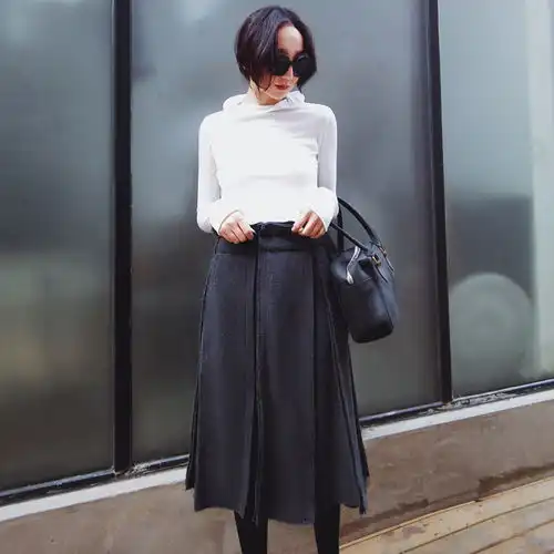 一身黑暗风,10个单品任意组合都是t台秀,裤妖衣魅裙神秘,异美