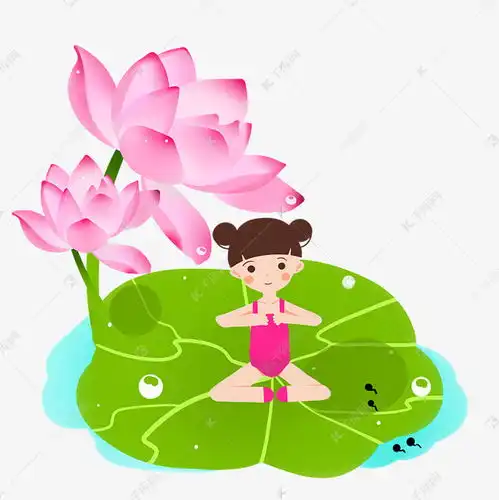 表情夏至大暑小暑清爽女孩荷叶打坐素材图片免费下载千库网表情