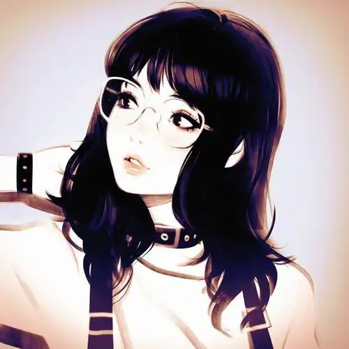插画女头像酷反感