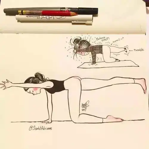想象中练瑜伽的样子vs真实的样子,可以说非常写实了