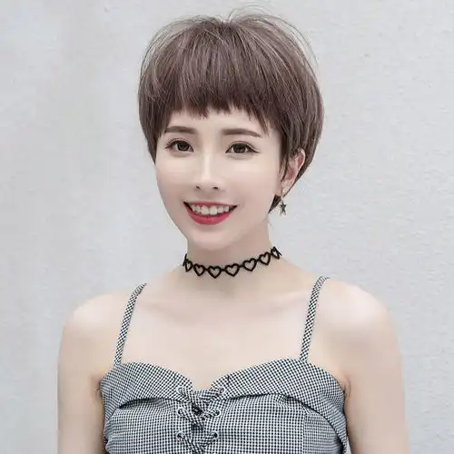 假发女短发bobo韩国波波头蓬松自然锁骨发网红圆脸全头套式中长发