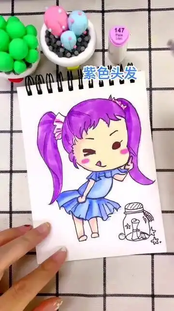 简笔画头像女生ins水瓶