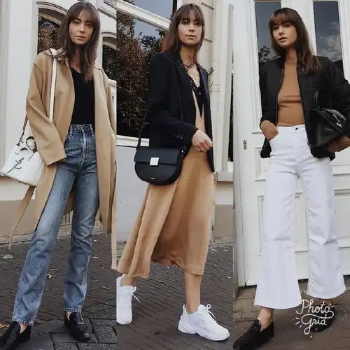 155cm到170cm女生的极简风穿搭,风衣搭配牛仔裤,大气又显高