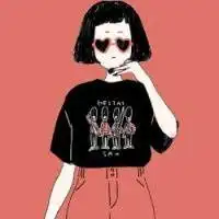 手绘黑白头像女民国