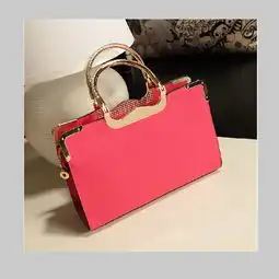 妮奈尔新款时尚结婚包包新娘包ol复古手提包女款红色女包韩版潮