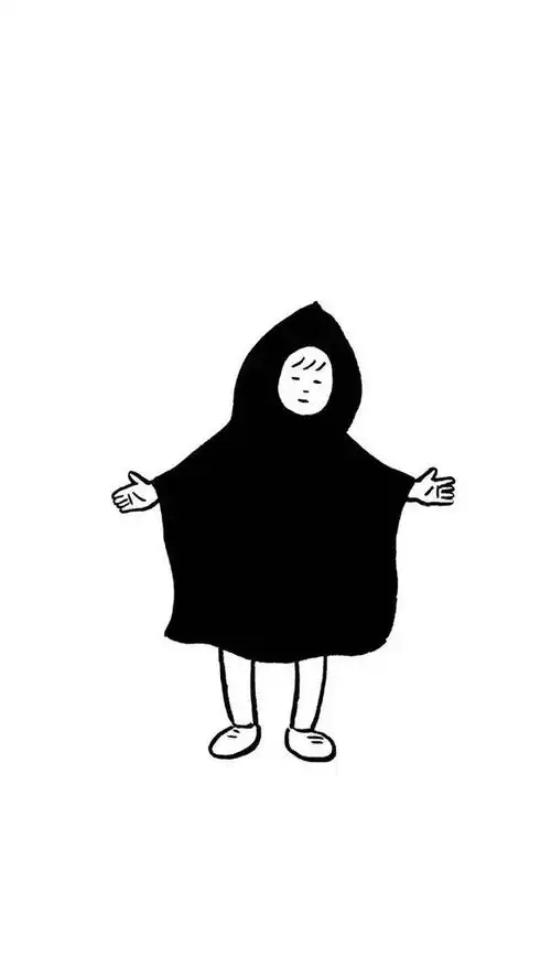 手绘黑白头像女简笔画