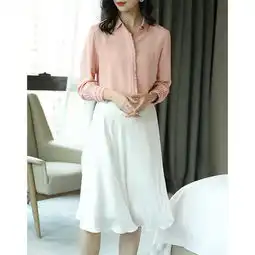 施悦名真丝半裙2019春季新款女装气质优雅桑蚕丝中长款裙