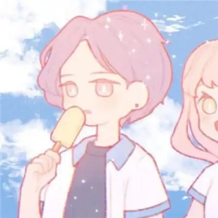 卡通头像女手绘情头
