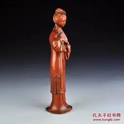 黄杨木雕美女摆件
