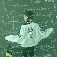 微信女生头像背影带数学公式蓝色的
