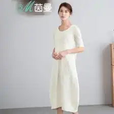 中袖高腰裙子