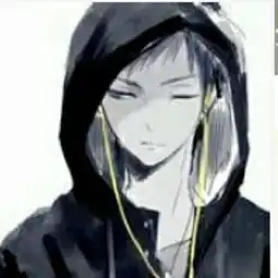 女生黑白动漫头像戴卫衣帽,和下图为情侣头像