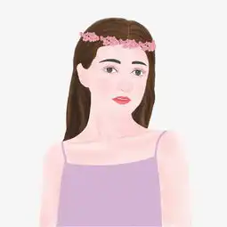 头戴花环的女孩png图片素材其他格式下载动漫人物大全