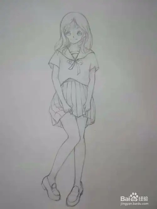 害羞女孩漫画人物手绘教程