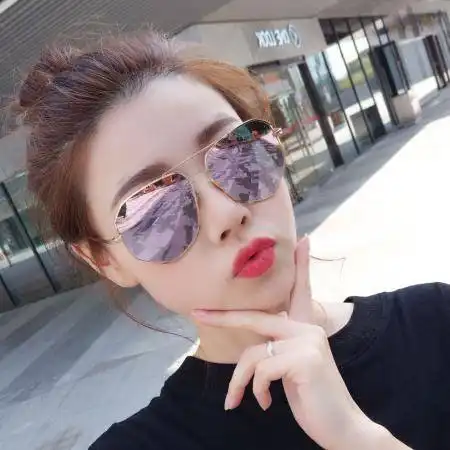 新款太阳镜男圆脸防紫外线墨镜女韩版潮网红同款司机开车蛤蟆眼镜