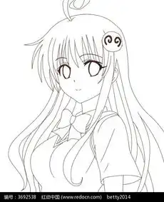 少女卡通手绘线稿图片免费下载编号3692538红动网