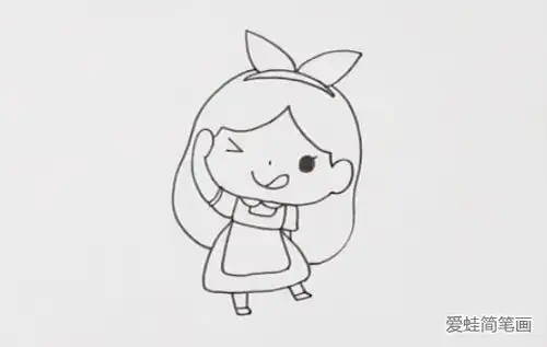 小女孩头像可爱简笔画血
