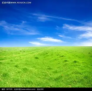 蓝天下的绿色草原图片免费下载红动网