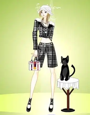 黑白配女生换装