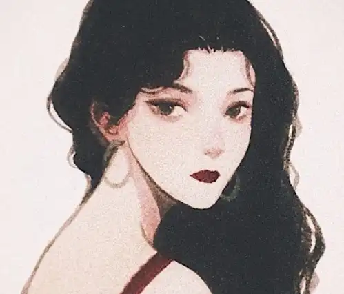 手绘黑白头像女初恋