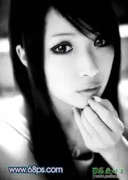 photoshop给美女头像制作出黑白艺术色彩6