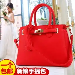 花神婚庆女包斜挎包手提包结婚红色单肩女士包包时尚化妆新娘包