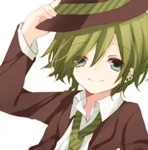 绿发动漫男生头像