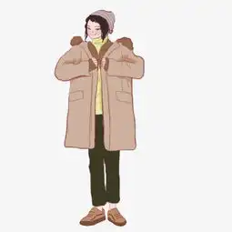 保暖换季毛呢大衣戴帽子可爱女孩图片素材其他格式下载动漫人物大全