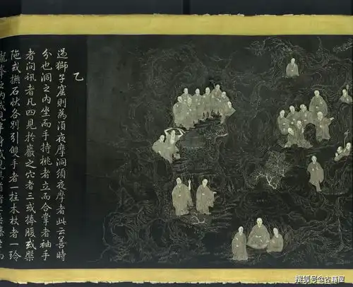 清乾隆二十二年石刻拓本万寿山五百罗汉图