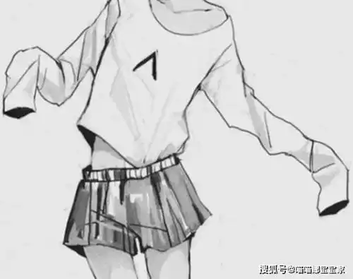 健身女孩卡通头像素描动